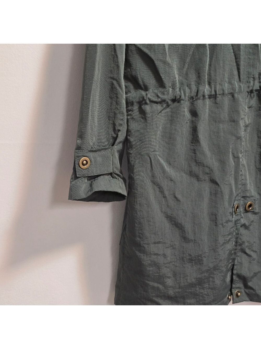 Detachable Hooded Waterproof Utility Military Jacket With Deep Red Zipper Size M - Picture 8 of 10